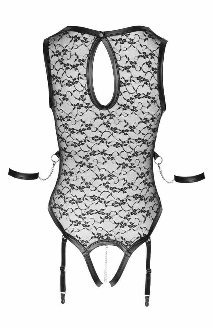 COAXcopenhagen.com Lace Bodysuit With Harness & Metal String - All Tied Up LINGERIE