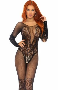 COAXcopenhagen2 Lace And Net Bodystocking - Elegant Moments LINGERIE