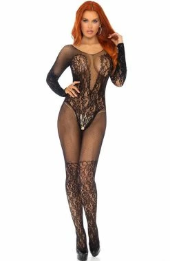 COAXcopenhagen2 Lace And Net Bodystocking - Elegant Moments LINGERIE