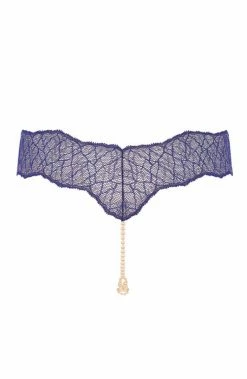 COAXcopenhagen.com LINGERIE Blue Double Pearl String - Sydney Double