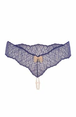 COAXcopenhagen.com LINGERIE Blue Double Pearl String - Sydney Double