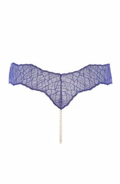COAXcopenhagen.com Crotchless Blue Single Pearl String - Sydney Single