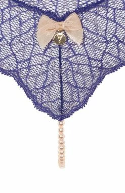COAXcopenhagen.com Crotchless Blue Single Pearl String - Sydney Single