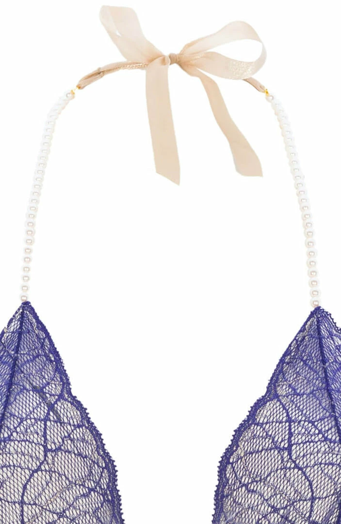 COAXcopenhagen.com LINGERIE Blue Bodysuit With Double Pearl String - Sydney Body Double