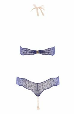 COAXcopenhagen.com LINGERIE Blue Bodysuit With Double Pearl String - Sydney Body Double