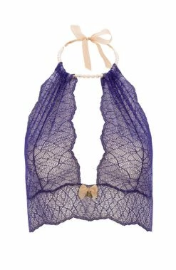 COAXcopenhagen.com Bras Blue Bustier Bralette With Pearl Choker - Sydney Bralette