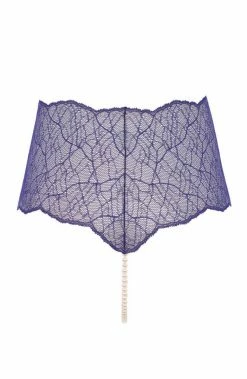 COAXcopenhagen.com Crotchless Blue Hipster Panty With Single Pearl String - Sydney Panty