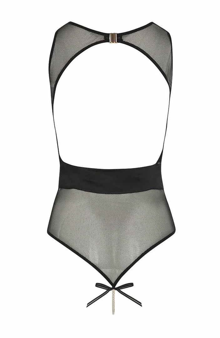 COAXcopenhagen2 LINGERIE Black Bodysuit With Pearl String - Vienna Body