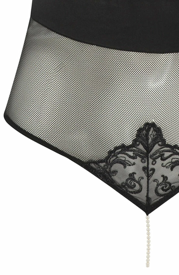 COAXcopenhagen2 LINGERIE Black Bodysuit With Pearl String - Vienna Body