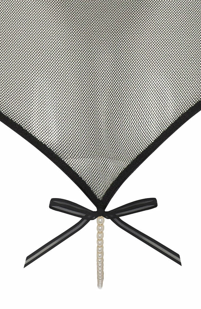 COAXcopenhagen2 LINGERIE Black Bodysuit With Pearl String - Vienna Body