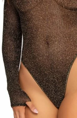 COAXcopenhagen.com Black Bodysuit With Gold Shimmer - Your Boo LINGERIE