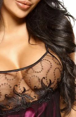 COAXcopenhagen.com Burgundy Satin Chemise - Cassidy LINGERIE