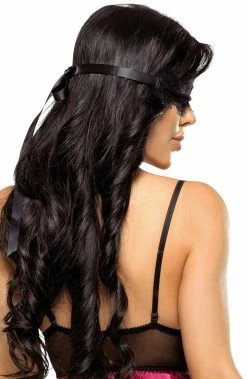 COAXcopenhagen.com Burgundy Satin Chemise & Blindfold - Chloé