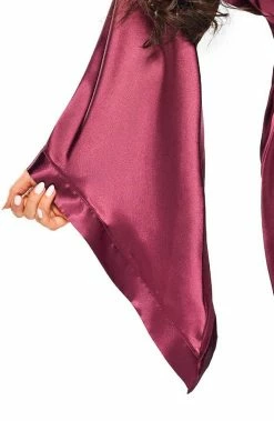 COAXcopenhagen.com LINGERIE Burgundy Satin Robe - Samira