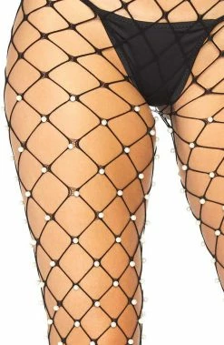 COAXcopenhagen2 Wide Fishnet Tights With Pearls
