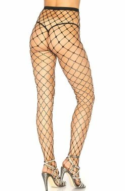 COAXcopenhagen2 Wide Fishnet Tights With Pearls