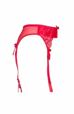 COAXcopenhagen2 Red Plus Size PVC Garter Belt - CHERISH