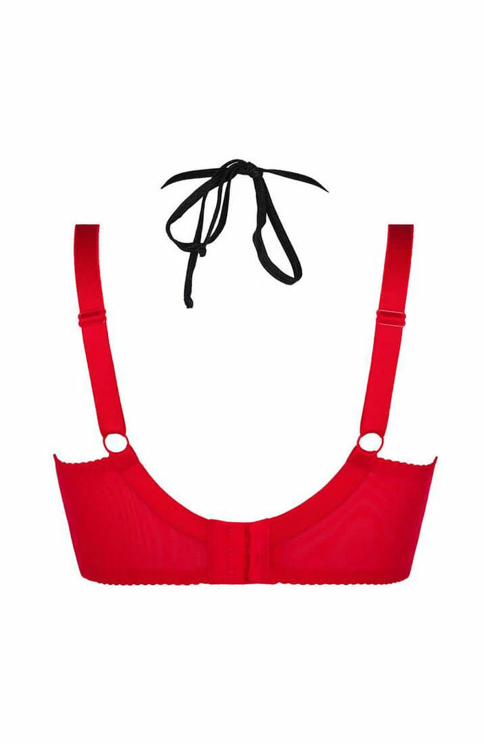 COAXcopenhagen2 Red Plus Size Bra With Black Lace - COURTING LINGERIE
