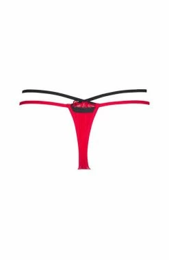 COAXcopenhagen2 Red Plus Size Thong With Black Lace - COURTING