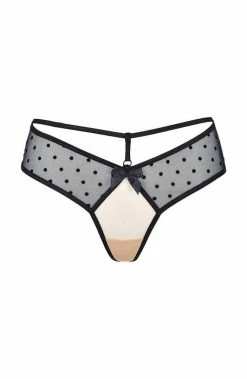 COAXcopenhagen.com LINGERIE Black String With Dots - CRUSH