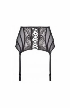 COAXcopenhagen2 Black Plus Size Underbust Garter Belt With Gold Shimmer - CURVY