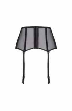 COAXcopenhagen2 Black Plus Size Underbust Garter Belt With Gold Shimmer - CURVY