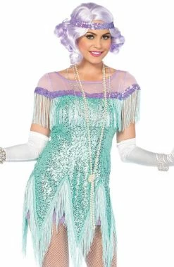 COAXcopenhagen2 Turquoise Flapper Girl Costume - Foxtrot Flirt