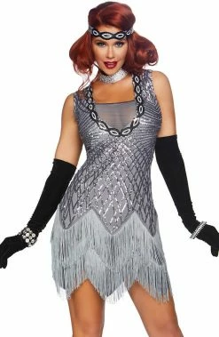 COAXcopenhagen.com COSTUMES Silver Flapper Girl Costume - Roaring Roxy