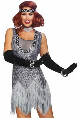 COAXcopenhagen.com COSTUMES Silver Flapper Girl Costume - Roaring Roxy
