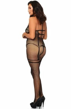 COAXcopenhagen2 Crotchless Plus Size Bodystocking - Cross Over LINGERIE