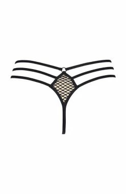 COAXcopenhagen.com Black Net Thong With Cage-straps - DIVERT