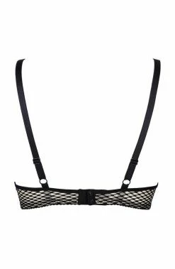 COAXcopenhagen.com LINGERIE Beige Bra With Black Net Overlay - DIVERT