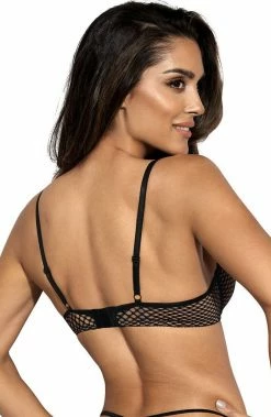 COAXcopenhagen.com LINGERIE Beige Bra With Black Net Overlay - DIVERT