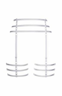 COAXcopenhagen2 White Harness Garter Belt - DIVINE LINGERIE