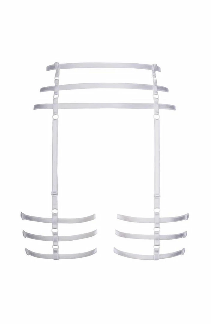 COAXcopenhagen2 White Harness Garter Belt - DIVINE LINGERIE