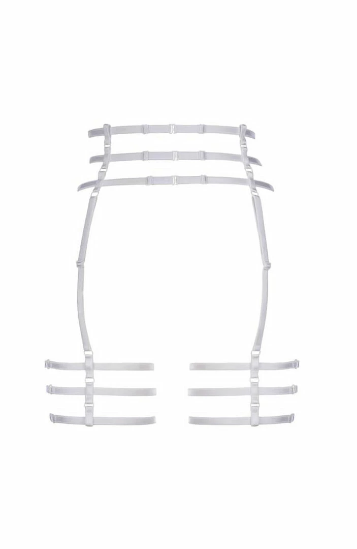 COAXcopenhagen2 White Harness Garter Belt - DIVINE LINGERIE