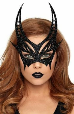 COAXcopenhagen2 Black Devil Mask With Glitter