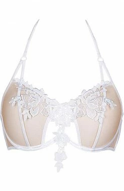 COAXcopenhagen2 Halter Neck Bra With White Lace - ELEGANCE