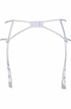 COAXcopenhagen2 Sheer Nude Garter Belt With White Lace - ELEGANCE