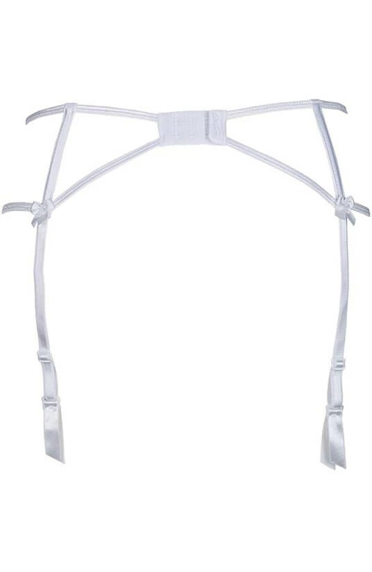 COAXcopenhagen2 Sheer Nude Garter Belt With White Lace - ELEGANCE