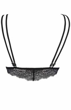 COAXcopenhagen.com Black Lace Bralette With Cage-strap - Summer Shades LINGERIE