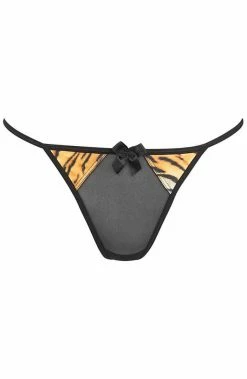COAXcopenhagen.com Black Lingerie Dress With Tiger Print & String - Savage Mood