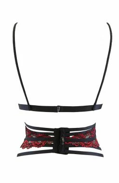 COAXcopenhagen.com Black & Red Lace Bustier - Here With Me LINGERIE