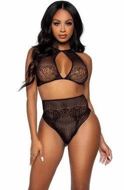 COAXcopenhagen.com LINGERIE Crop Top & High Waist String - Hush Hush Honey