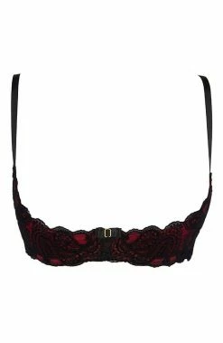 COAXcopenhagen.com Open Cup Bra With Flock Embroidery - Vacay Kisses
