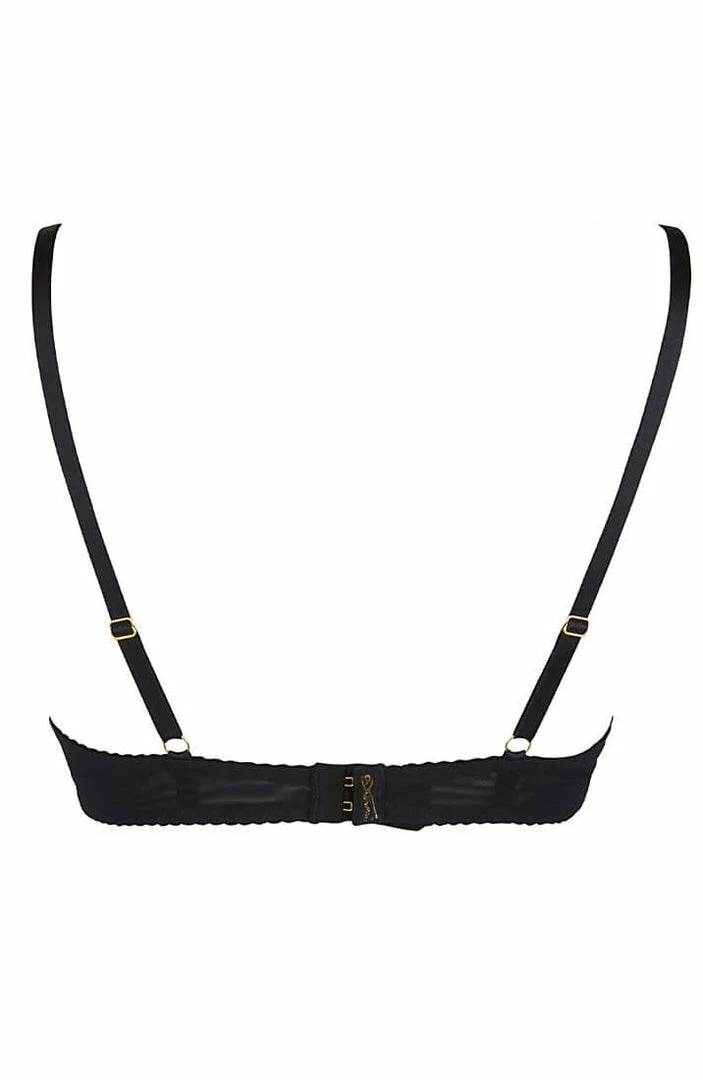 COAXcopenhagen.com Open Cup Bra With Flock Embroidery - Vacay Kisses