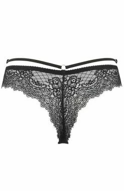 COAXcopenhagen.com Black Lace Thong - Summer Shades