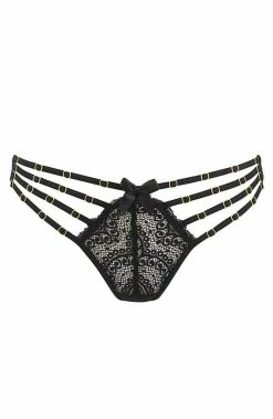COAXcopenhagen.com LINGERIE Black Cage-strap Thong - She Said