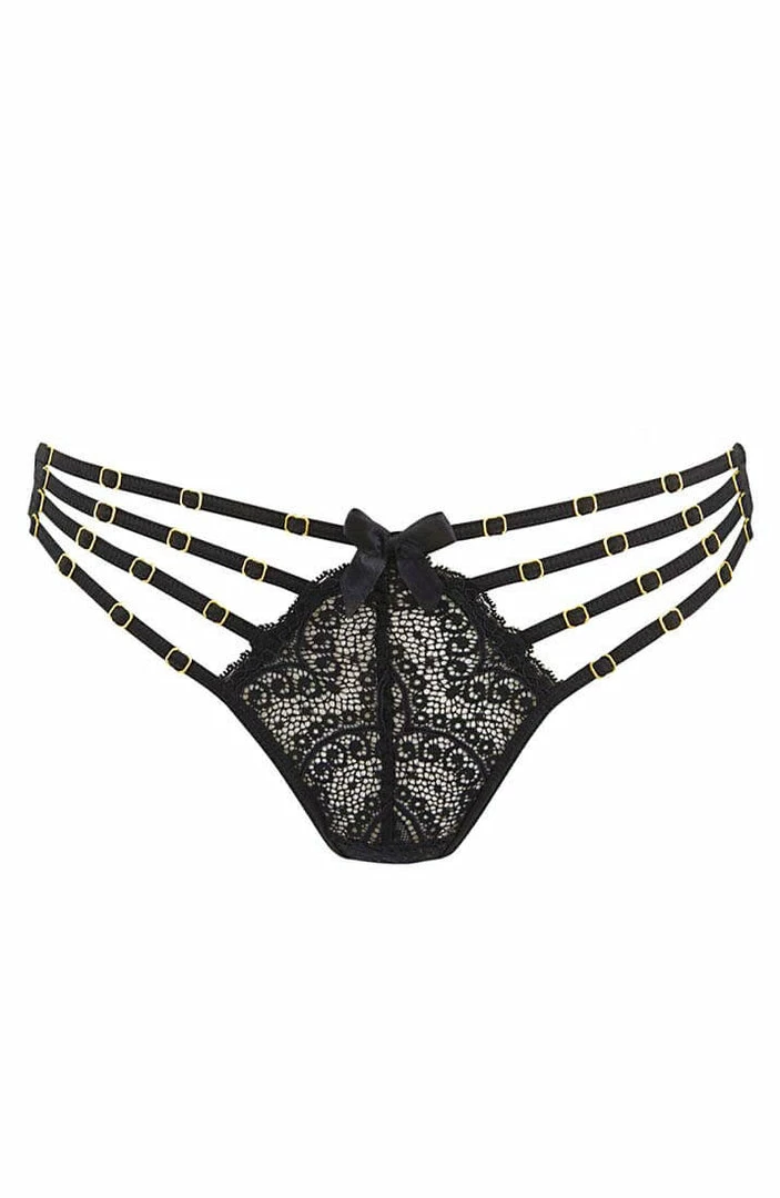 COAXcopenhagen.com LINGERIE Black Cage-strap Thong - She Said