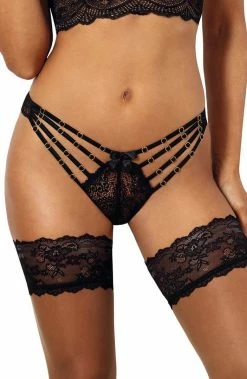COAXcopenhagen.com LINGERIE Black Cage-strap Thong - She Said